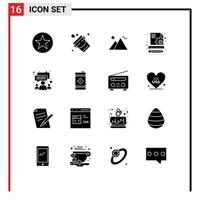 16 Creative Icons Modern Signs and Symbols of chat management tool content pyramid Editable Vector Design Elements