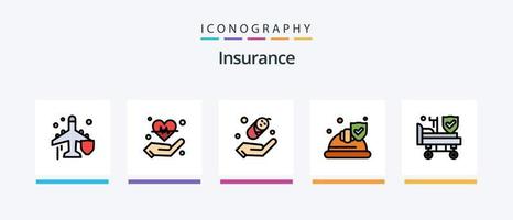 Insurance Line Filled 5 Icon Pack Including people. family. diamond. policy. insurance. Creative Icons Design vector