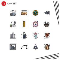 16 iconos creativos signos y símbolos modernos de energía navegador ecológico rebobinar elementos de diseño de vectores creativos editables