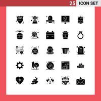 Set of 25 Modern UI Icons Symbols Signs for school learning beauty knowledge mirror Editable Vector Design Elements