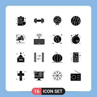 Set of 16 Modern UI Icons Symbols Signs for atoumation seborrhea dermatitis viruses scalp disease hair dandruff Editable Vector Design Elements