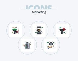 Marketing Line Filled Icon Pack 5 Icon Design. meeting. call. email message. growth. analysis vector