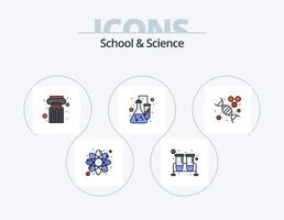 School And Science Line Filled Icon Pack 5 Icon Design. pillar. badge. architecture. reward. award vector