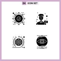 4 Creative Icons Modern Signs and Symbols of external agile product man scrum Editable Vector Design Elements