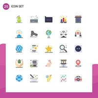 User Interface Pack of 25 Basic Flat Colors of install tray keypad spa candles Editable Vector Design Elements