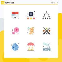 Universal Icon Symbols Group of 9 Modern Flat Colors of park slider server women feminism Editable Vector Design Elements