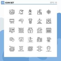 Stock Vector Icon Pack of 25 Line Signs and Symbols for focus graphic design paper design process Editable Vector Design Elements