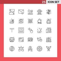 Universal Icon Symbols Group of 25 Modern Lines of planning corporate sms business car Editable Vector Design Elements