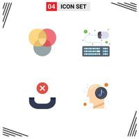 Pictogram Set of 4 Simple Flat Icons of rgb music mouse hang up 5 Editable Vector Design Elements