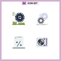 Stock Vector Icon Pack of 4 Line Signs and Symbols for friction finance cd software tax Editable Vector Design Elements