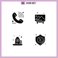 User Interface Pack of Basic Solid Glyphs of call loan signal image payment Editable Vector Design Elements