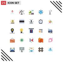 25 Creative Icons Modern Signs and Symbols of wifi lights building world global Editable Vector Design Elements