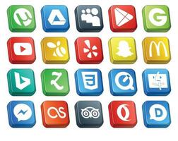20 Social Media Icon Pack Including messenger quicktime swarm css bing vector