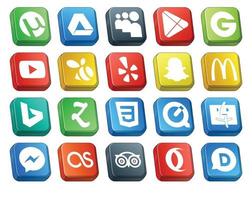 20 Social Media Icon Pack Including messenger quicktime swarm css bing vector