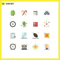 Modern Set of 16 Flat Colors and symbols such as interface mask sweets costume ui Editable Pack of Creative Vector Design Elements