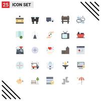 25 Universal Flat Colors Set for Web and Mobile Applications connection interior delivery furniture bench Editable Vector Design Elements