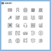 Pictogram Set of 25 Simple Lines of fund tranfer training file lemon Editable Vector Design Elements