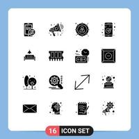 Stock Vector Icon Pack of 16 Line Signs and Symbols for lump sofa economy ui check Editable Vector Design Elements