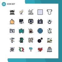 Editable Vector Line Pack of 25 Simple Filled line Flat Colors of briefs view product full screen safety Editable Vector Design Elements