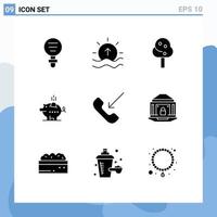 9 Creative Icons Modern Signs and Symbols of savings piggy shine economy tree Editable Vector Design Elements