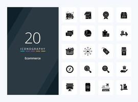 20 Ecommerce Solid Glyph icon for presentation vector