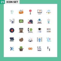 Pictogram Set of 25 Simple Flat Colors of software editor audio computer sound Editable Vector Design Elements