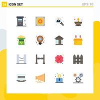 Modern Set of 16 Flat Colors and symbols such as coin oil business lamp fire Editable Pack of Creative Vector Design Elements
