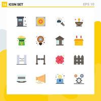 Modern Set of 16 Flat Colors and symbols such as coin oil business lamp fire Editable Pack of Creative Vector Design Elements