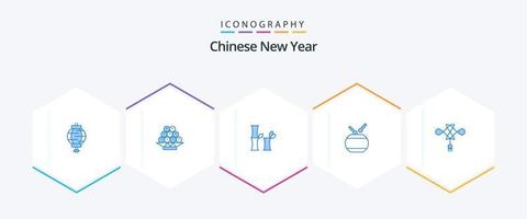Chinese New Year 25 Blue icon pack including chinese. chineseknot. bamboo. chinese. celebration vector