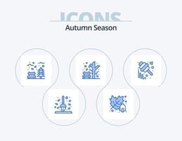 paquete de iconos azul otoño 5 diseño de iconos. otoño. planta. otoño. caer. clima vector