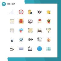 25 Universal Flat Colors Set for Web and Mobile Applications vision market hosting eye watch Editable Vector Design Elements