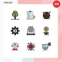 conjunto de 9 iconos de interfaz de usuario modernos símbolos signos para recursos de bolas de riesgo de correo elementos de diseño de vectores editables humanos