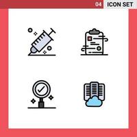 4 Universal Filledline Flat Colors Set for Web and Mobile Applications color paper picker document find Editable Vector Design Elements