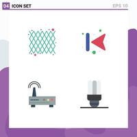 Pictogram Set of 4 Simple Flat Icons of carnival wifi pattern back education Editable Vector Design Elements