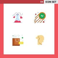 Set of 4 Modern UI Icons Symbols Signs for chemical package love stopwatch seo package Editable Vector Design Elements