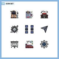 Stock Vector Icon Pack of 9 Line Signs and Symbols for wireframe ui building layout settings Editable Vector Design Elements