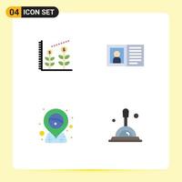 4 iconos creativos signos y símbolos modernos de finanzas carnaval comunicación información marcador de posición elementos de diseño vectorial editables vector