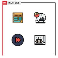 4 Creative Icons Modern Signs and Symbols of website grown corporate webpage forward Editable Vector Design Elements