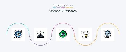 línea de ciencia llena de paquete de iconos planos 5 que incluye luz. electricidad. ciencia. ciencia. cometa vector