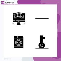 Creative Icons Modern Signs and Symbols of computer washing network machine lock Editable Vector Design Elements