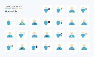 25 Human Flat color icon pack vector