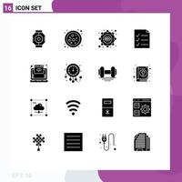 Stock Vector Icon Pack of 16 Line Signs and Symbols for online hosting seo cloud file Editable Vector Design Elements