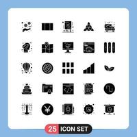 conjunto de 25 iconos modernos de ui símbolos signos para entrega ecológica fuegos artificiales cyber lunes flor elementos de diseño vectorial editables vector