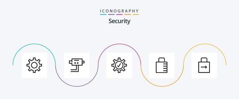 paquete de iconos de línea de seguridad 5 que incluye seguridad. almohadilla de bloqueo. ajustes. llave. seguridad vector