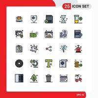 25 iconos creativos signos y símbolos modernos de dispositivos de reloj ui sand bangla elementos de diseño vectorial editables vector