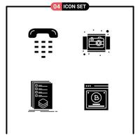 Thematic Vector Solid Glyphs and Editable Symbols of call view device circle check Editable Vector Design Elements