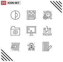 Group of 9 Modern Outlines Set for height eye report big brother schedule Editable Vector Design Elements