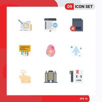 Set of 9 Modern UI Icons Symbols Signs for wifi receiver window removed devices Editable Vector Design Elements