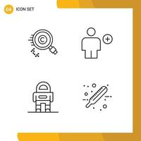 4 Line concept for Websites Mobile and Apps content new owner avatar robot Editable Vector Design Elements