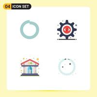 4 User Interface Flat Icon Pack of modern Signs and Symbols of bolt theater html gear bracelet Editable Vector Design Elements